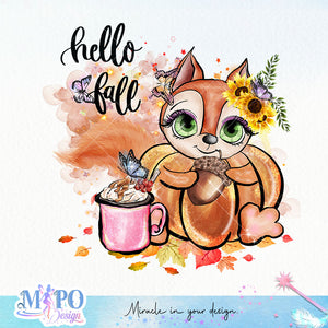 Hello Fall sublimation design, png for sublimation, Autumn PNG, Positive vibe PNG, Autumn vibe PNG