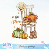 Hello autumn Sublimation design, png for sublimation, Autumn PNG, Positive vibe PNG, Autumn vibe PNG