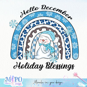 Hello december Holiday blessings sublimation