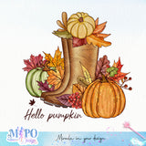 Hello pumpkin Sublimation design, png for sublimation, Autumn PNG, Positive vibe PNG, Autumn vibe PNG