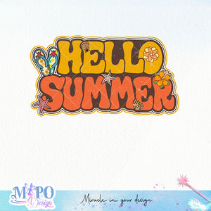 Hello summer sublimation design, png for sublimation, Summer png, Beach vibes PNG
