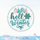 hello winter sublimation design, png for sublimation, Winter PNG, Cozy winter vibes PNG