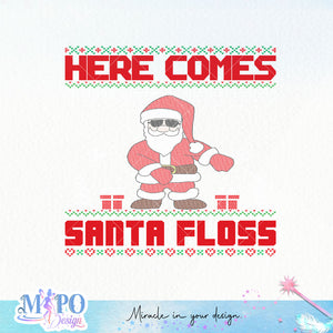 Here Comes Santa Floss sublimation design, png for sublimation, Christmas PNG,  Christmas SVG