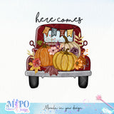 Here comes Fall Sublimation design, png for sublimation, Autumn PNG, Positive vibe PNG, Autumn vibe PNG