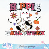 Hippie Halloween sublimation design, png for sublimation, Vintage Halloween design, Halloween styles