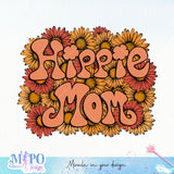 Hippie Mom sublimation design, png for sublimation, hippie retro png, Positive quote PNG