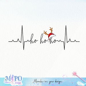 Ho Ho Ho heart beat sublimation design, png for sublimation, Christmas PNG, Christmas vibes PNG