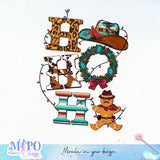 Ho Ho Ho sublimation design, png for sublimation, Christmas PNG, Western christmas PNG