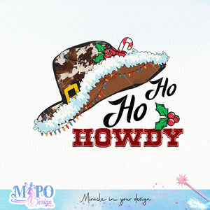 Ho ho howdy sublimation design, png for sublimation, Christmas PNG, Western christmas PNG