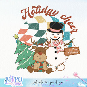 Holiday cheer sublimation design, png for sublimation, Christmas PNG, Retro Christmas PNG