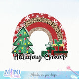Holiday cheer sublimation design, png for sublimation, Rainbow PNG, Christmas rainbow PNG