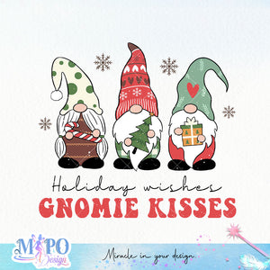 Holiday wishes gnomie kisses SVG PNG design, png for sublimation, Christmas PNG,  Christmas SVG