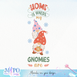 Home is where my gnomies are sublimation design, png for sublimation, decor vibes png, Porch Sign png