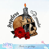 Hopeless Romantic sublimation design, png for sublimation, Gothic halloween design, Halloween styles