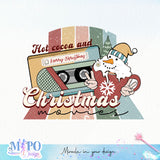 Hot Cocoa And Christmas Movies sublimation design, png for sublimation, Hippe Christmas PNG, retro vibes PNG
