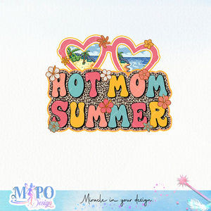 Hot Mom Summer sublimation design, png for sublimation, Summer png, Beach vibes PNG