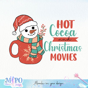 Hot cocoa & Christmas movies SVG PNG design, png for sublimation, Christmas PNG,  Christmas SVG