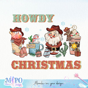 Howdy Christmas sublimation design, png for sublimation, Christmas PNG, Western christmas PNG