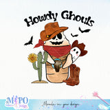 Howdy Ghouls sublimation design, png for sublimation, Hobbies vibes png, Halloween coffee png