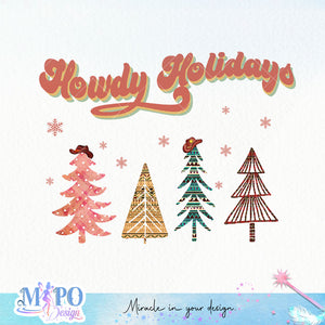 Howdy Holidays sublimation design, png for sublimation, Christmas PNG, Western christmas PNG