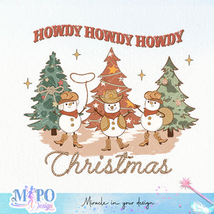 Howdy Howdy Howdy Christmas sublimation design, png for sublimation, Christmas PNG, Western christmas PNG