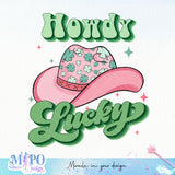 Howdy Lucky sublimation design, png for sublimation, Patrick's day PNG, Holiday PNG