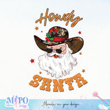 Howdy Santa sublimation design, png for sublimation, Christmas PNG, Western christmas PNG