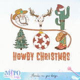 Howdy christmas sublimation design, png for sublimation, Christmas PNG, Western christmas PNG