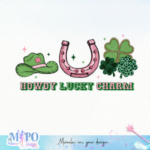 Howdy lucky charm sublimation design, png for sublimation, Patrick's day PNG, Holiday PNG