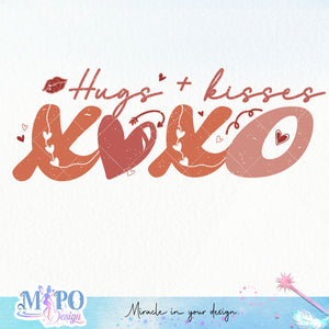 Hugs + kisses XOXO SVG design