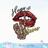 Hugs and kisses sublimation design, png for sublimation, Valentine PNG, Valentine quote PNG