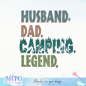 Husband dad camping legend sublimation design, png for sublimation, Father's day sublimation, Camping father png, Retro camping design