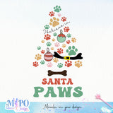 I Believe In Santa Paws design, png for sublimation, Christmas PNG, Christmas lights PNG