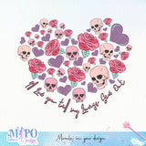 I'll Love you till my Lungs Give Out sublimation design, png for sublimation, Skeleton PNG, Valentine PNG