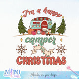 I'm a happy camper at christmas sublimation design, png for sublimation,  Camping christmas png,Christmas design