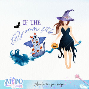 If the broom fits sublimation design, png for sublimation, Halloween characters, Witch cat, Spooky design