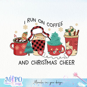I run on coffee & christmas cheer SVG PNG design, png for sublimation, Christmas PNG,  Christmas SVG
