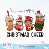 I run on coffee and christmas cheer sublimation design, png for sublimation, Christmas PNG, Gnomes Christmas PNG