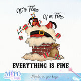 It's Fine I'm Fine Everything is Fine sublimation design, png for sublimation, Christmas Vintage PNG, Santa PNG