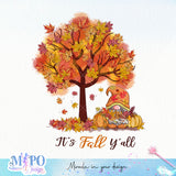 It's fall y'all Sublimation design, png for sublimation, Autumn PNG, Positive vibe PNG, Autumn vibe PNG