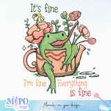 It's fine I'm fine Everything is fine sublimation design, png for sublimation, Hobby vibes png, animals and pets png