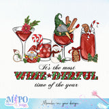 It's the most wine-derful time of the year sublimation design, png for sublimation, Christmas PNG, Drink and Gnomes PNG