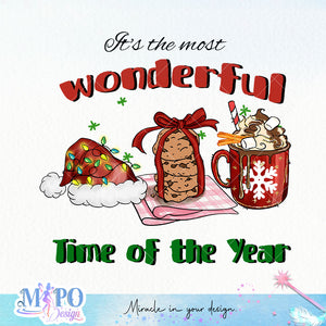 It's the most wonderful time of the year sublimation design, png for sublimation, Christmas PNG, Drink and Gnomes PNG