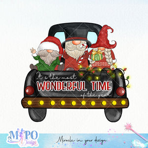 It's the most wonderful time of the year sublimation design, png for sublimation, Christmas PNG, Gnomes Christmas PNG