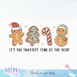 It's the sweetest time of the year sublimation design, png for sublimation, Christmas PNG, Retro GingerBread PNG