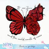 It was June, and the world smell of roses Sublimation design, png for sublimation, Hobby png, Butterfly png
