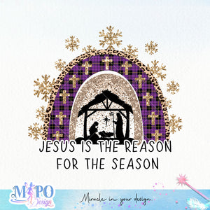 Jesus is the reason for the season sublimation design, png for sublimation, Rainbow PNG, Christmas rainbow PNG