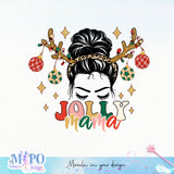 Jolly mama sublimation design, png for sublimation, Christmas PNG, Christmas vibes PNG