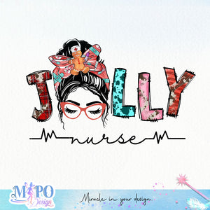 Jolly nurse sublimation design, png for sublimation, Nurse PNG, Nurse Christmas PNG