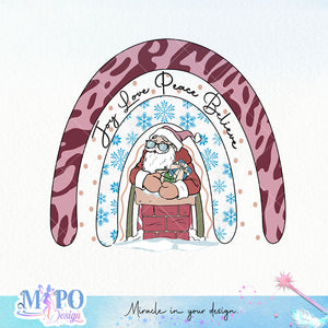 Joy Love Peace Believe Christmas sublimation design, png for sublimation, Christmas PNG, Retro pink christmas PNG